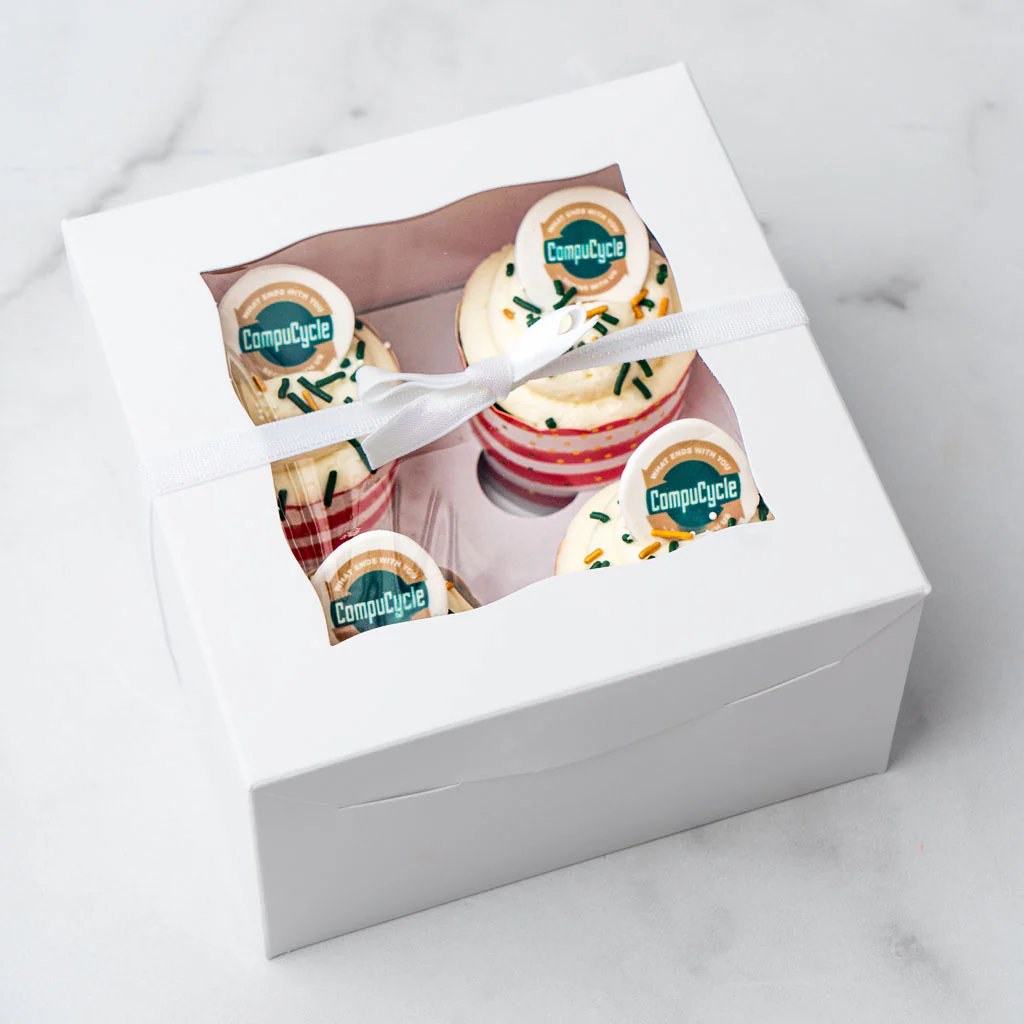 Photo & Logo Cupcake Gift Box, 4-Pack - Image 4