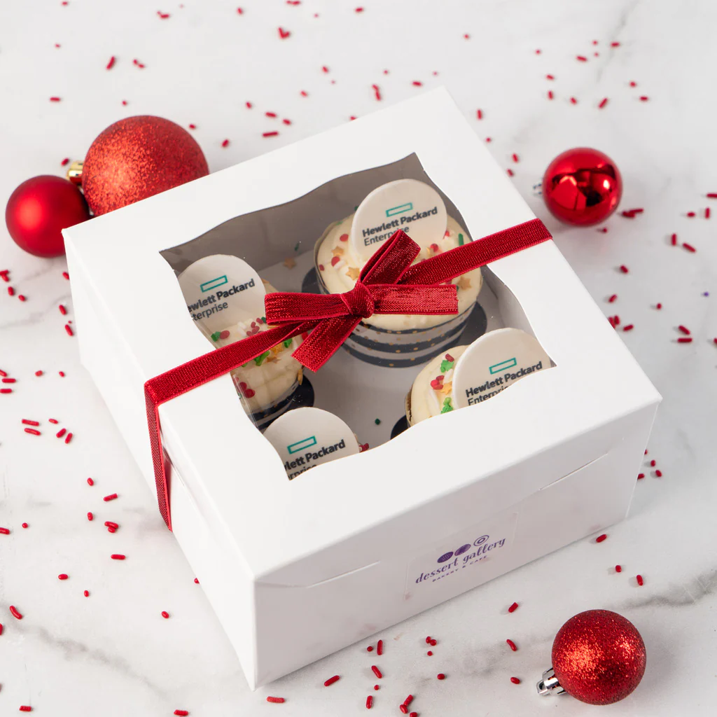 Photo & Logo Cupcake Gift Box, 4-Pack - Image 6